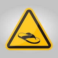 Caution No Open Toed Shoes Sign on white background vector