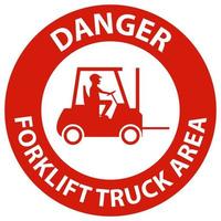 Danger Forklift Truck area Hazard and Warning Label vector