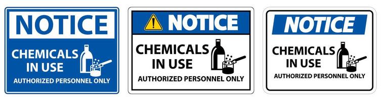 Notice Chemicals In Use Symbol Sign On White Background vector