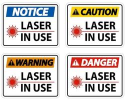 Danger Laser In Use Symbol Sign On White Background vector
