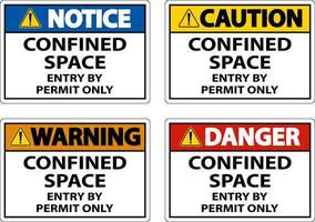 Confined Space Entry By Permit Only Sign vector