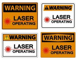 Warning Safety Sign Laser Operating On White Background vector