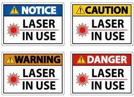 Danger Laser In Use Symbol Sign On White Background vector