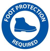 Notice Foot Protection Required Wall Sign on white background vector