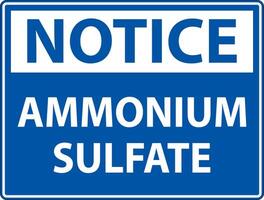 Notice Ammonium Sulfate Symbol Sign On White Background vector