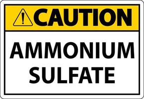 precaución signo de símbolo de sulfato de amonio sobre fondo blanco vector