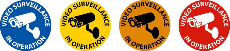 Video Surveillance In Operation Sign White Background vector