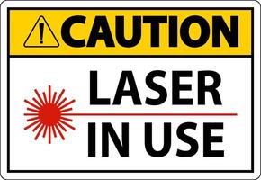 Caution Laser In Use Symbol Sign On White Background vector