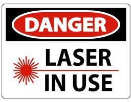 Danger Laser In Use Symbol Sign On White Background vector