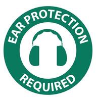 Safety instructions Ear Protection Required Sign on white background vector