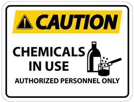 Caution Chemicals In Use Symbol Sign On White Background vector