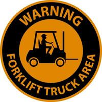 Warning Forklift Truck area Hazard and Warning Label vector