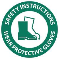 Safety instructions Wear Protective Footwear Sign On White Background vector