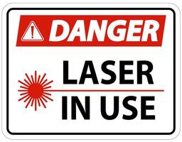 Danger Laser In Use Symbol Sign On White Background vector