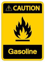 Caution Gasoline Symbol Sign On White Background vector