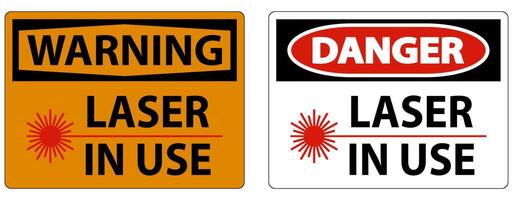 Danger Laser In Use Symbol Sign On White Background vector