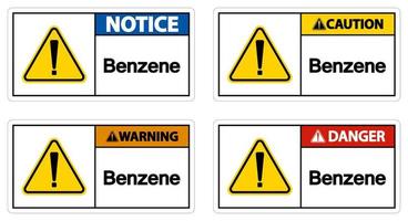 Danger Benzene Symbol Sign On White Background vector