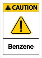 Caution Benzene Symbol Sign On White Background vector