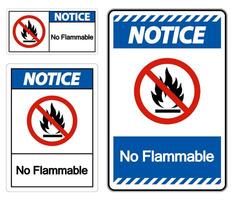 Notice No Flammable Symbol Sign On White Background vector