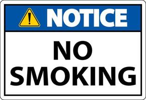 Notice No Smoking Symbol Sign On White Background vector