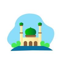 mosque illustration in flat and colorful style. design for ramadan and islamic holidays. vector