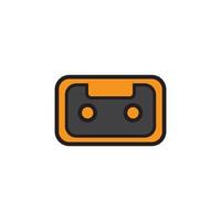 cassette icon design with outline style. vector