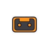 cassette icon design with outline style. vector