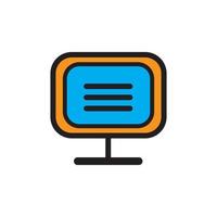 monitor icon design with outline style. vector