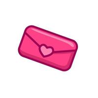 pink love envelope sticker. valentine's day illustration vector