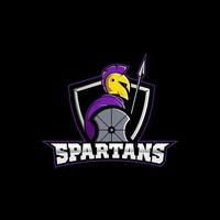 Spartan mascot esport logo design vector
