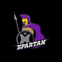 Spartan mascot esport logo design vector