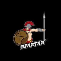 Spartan mascot esport logo design vector