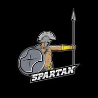 Spartan mascot esport logo design vector