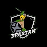 Spartan mascot esport logo design vector