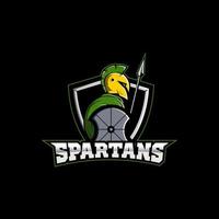 Spartan mascot esport logo design vector
