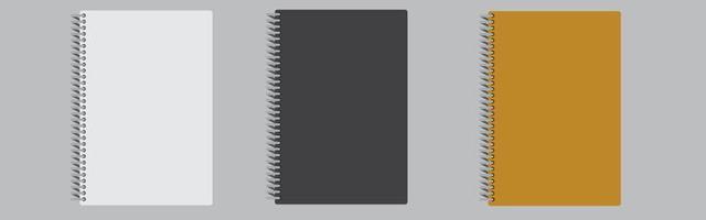 Realistic blank notebook. Notepad mock up with shadow isolated on isolated background vector