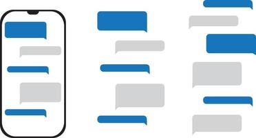 Smartphone chatting template. Message bubbles on phone screen vector