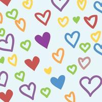 Doodle Hearts Seamless Pattern Background vector