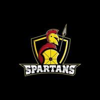 Spartan mascot esport logo design vector