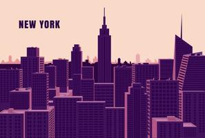 ilustración de vector plano de paisaje urbano de nueva york