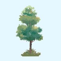 árbol de acuarela dibujado a mano ilustración vectorial vector