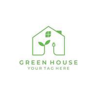 green house logo illustration design, eco house illustration design
