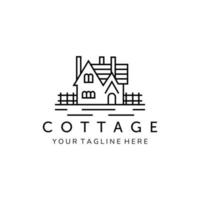 cottage line art minimalist icon logo vector illustration template design. home, house, lodging logo design