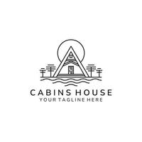 cabin home minimalist logo icon vector illustration template design. cottage, lodge, hut logo template design