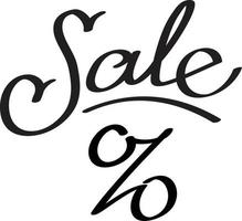 Word Sale with the sign of interest. Vector lettering, calligraphy. An inscription for shops and price tags. Sale, discounts. Design of the layout. A beautiful logo.