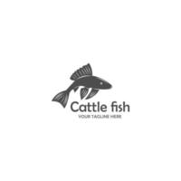 Cattle fish logo design inspiration with gray  color. vector