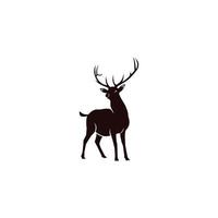 Inspiración en el diseño del logo de los ciervos en color marrón. vector