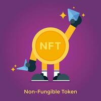 A Non-Fungible Token Holds Something Precious. Good for NFT content, NFT design, NFT post, etc. vector