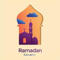 ilustración gráfica vectorial de ramadan kareem con bendición. bueno para la plantilla de Ramadán, póster, saludo vector