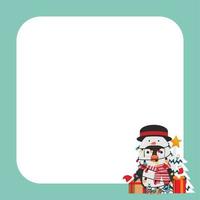 Penguin  with Christmas background design vector